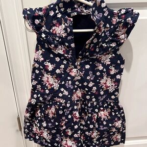 Janie and Jack Navy Floral Romper